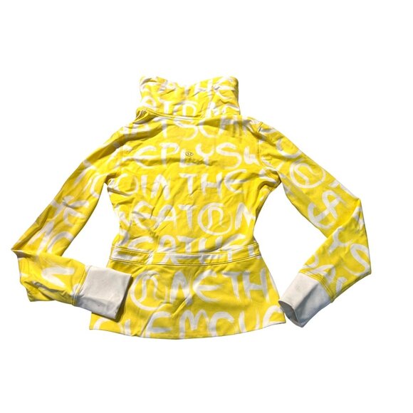 Lululemon *Rare* Victory Manifesto Yellow/White Full-Zip Athletic Jacket Size 6 - Picture 6 of 7